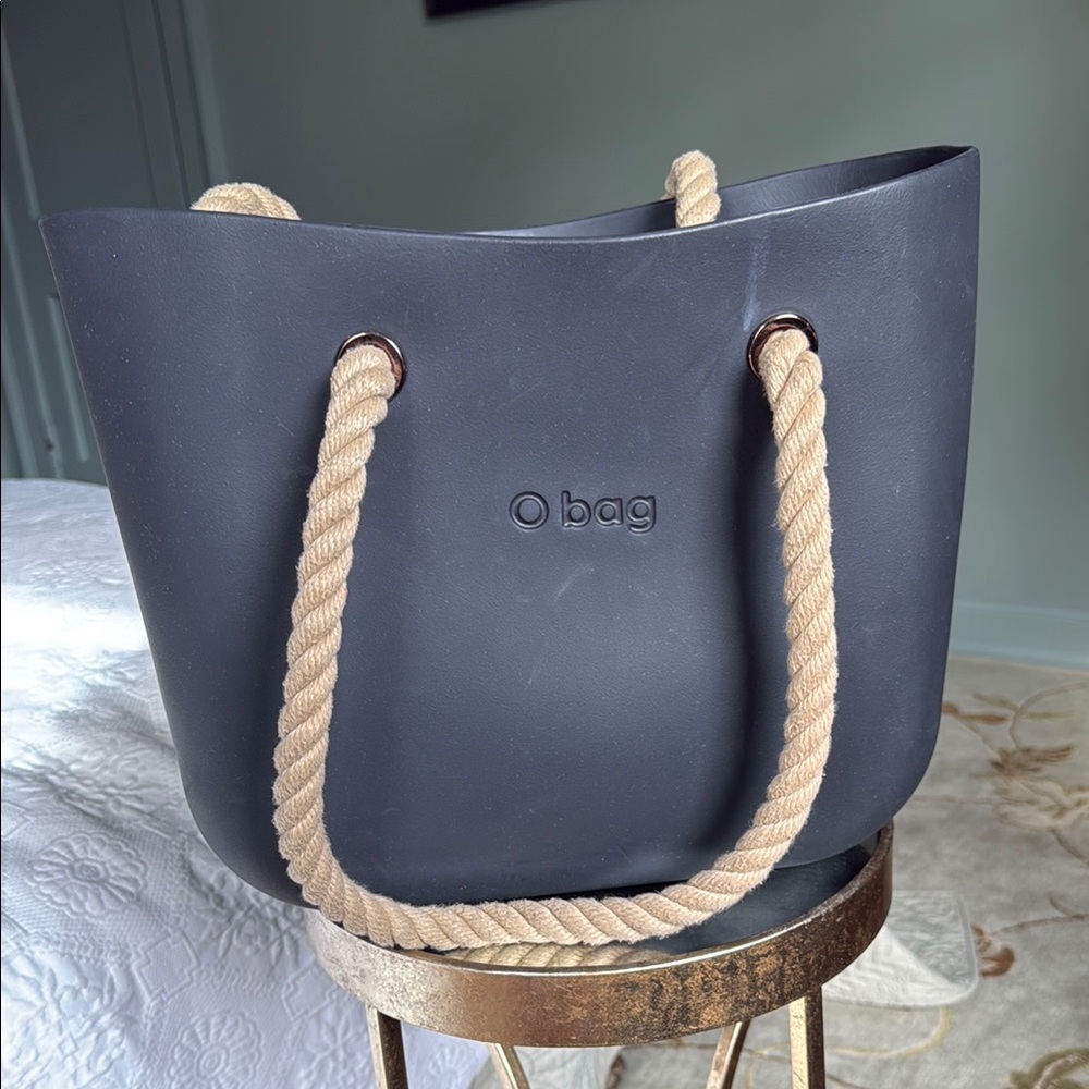 O Bag Black with Rope Handles Large Tote